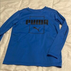 PUMA Kids Long Sleeve Tee in Vibrant Blue